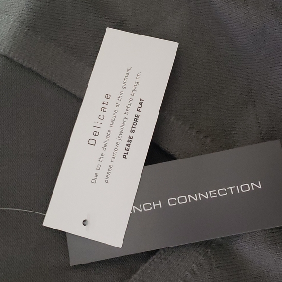 NWT FRENCH CONNECTION Baby Soft Ribbed Sleeve Sweater In Warm Graphite XL - Picture 4 of 5